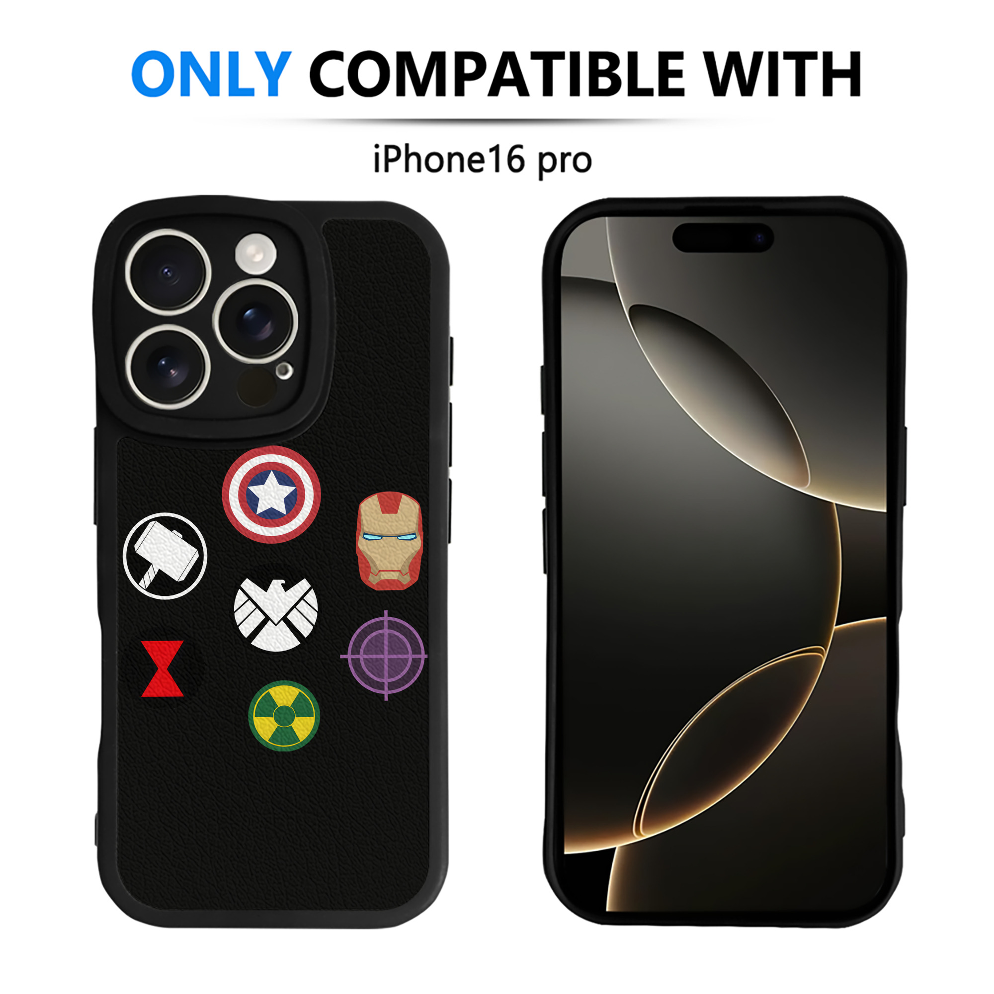（画像用） アベンジャーズ The Avengers 【iPhone 16シリーズ対応】シリコンスマホケース（レザー調） 材質：シリコン